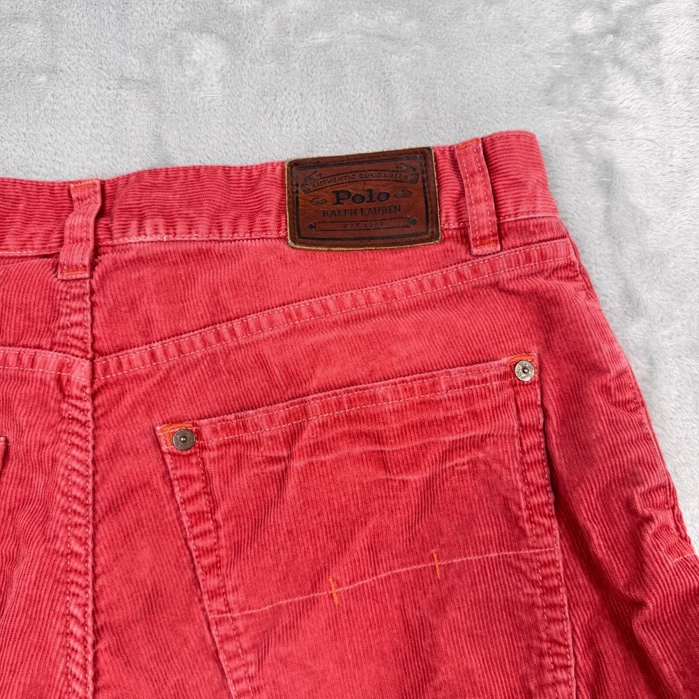 Polo Ralph Lauren Straight Pants Men's 33x32 Red Corduroy 100% Cotton - Picture 10 of 16